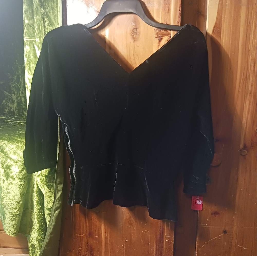 Black velvet shirt
